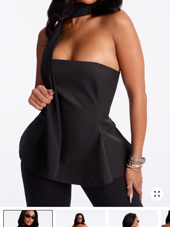 Fashion Nova Tops - Black top with scarf brand new